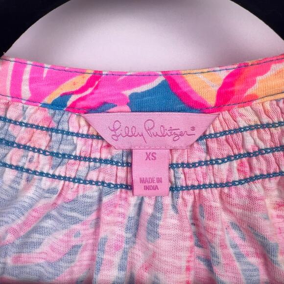 Lilly Pulitzer Sleeveless Dress, Coral Print, Cotton Modal, Summer Beach Resort - Picture 4 of 10